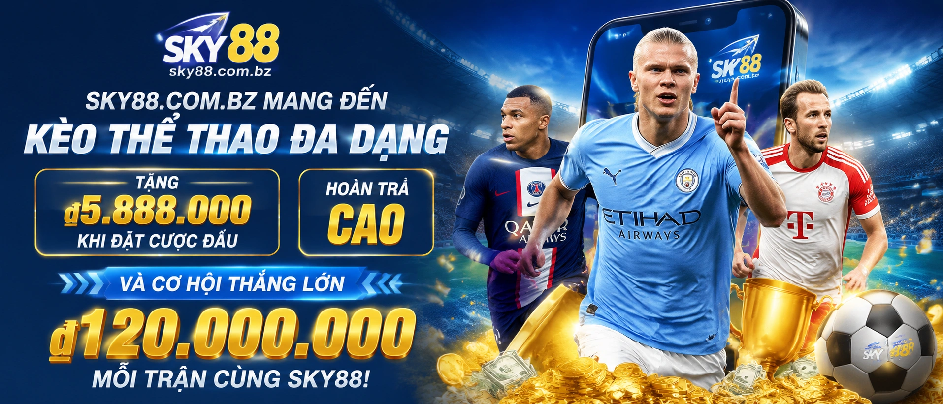 Liên hệ Sky88: Hỗ trợ casino, nổ hũ, bắn cá 14 sky88 sports banner 2